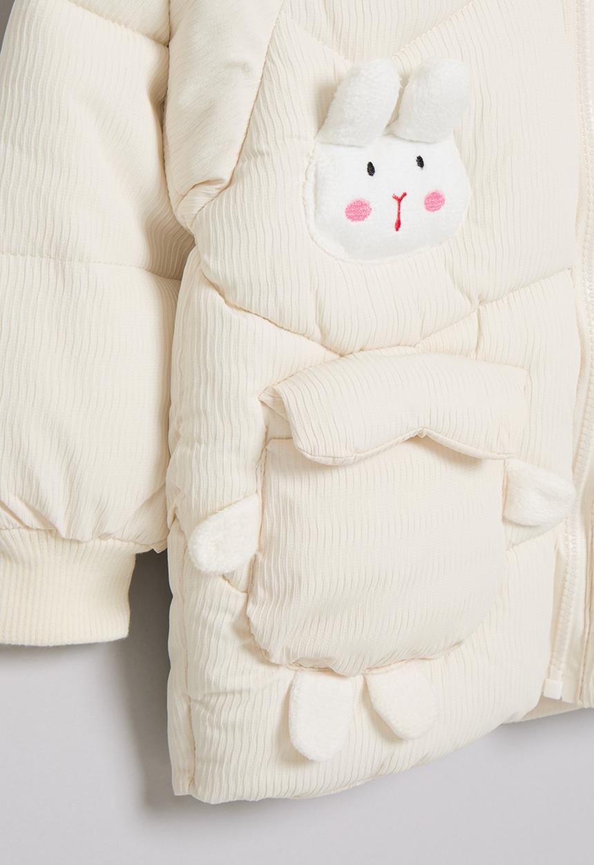 Pop Candy - Hooded puffer jacket - ecru 