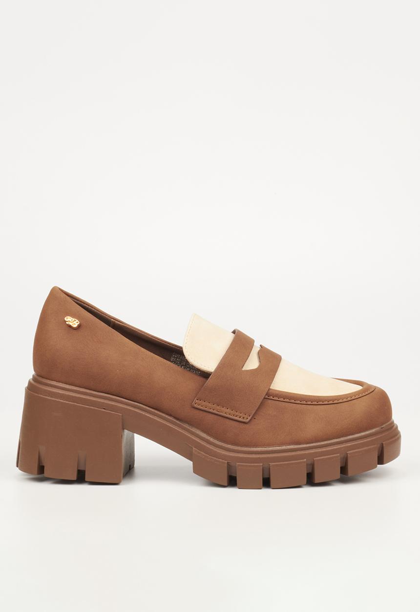 Miss Black - Odyssey 7 heeled loafer - chocolate combo