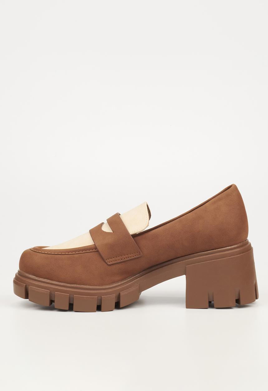 Miss Black - Odyssey 7 heeled loafer - chocolate combo