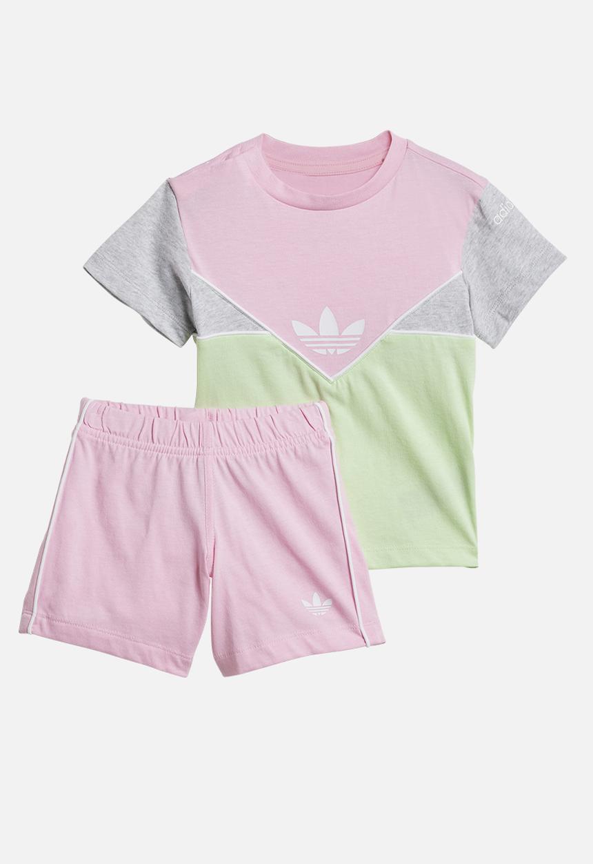 adidas Originals - Short Tee Set - True Pink & Light Grey Heather