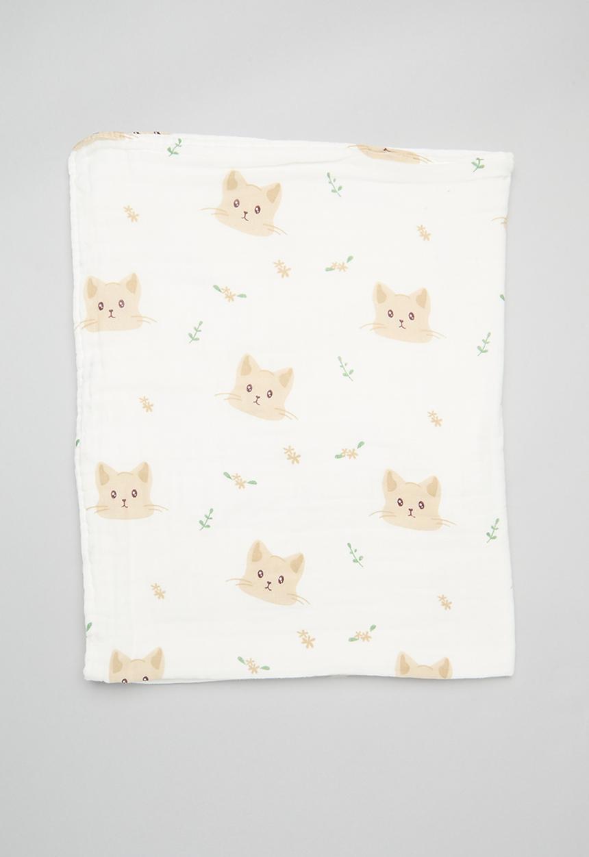 Pop Candy - Printed blanket - white & brown 