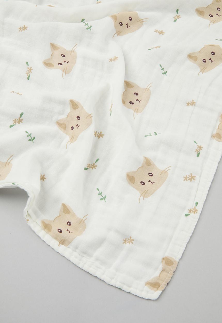 Pop Candy - Printed blanket - white & brown 