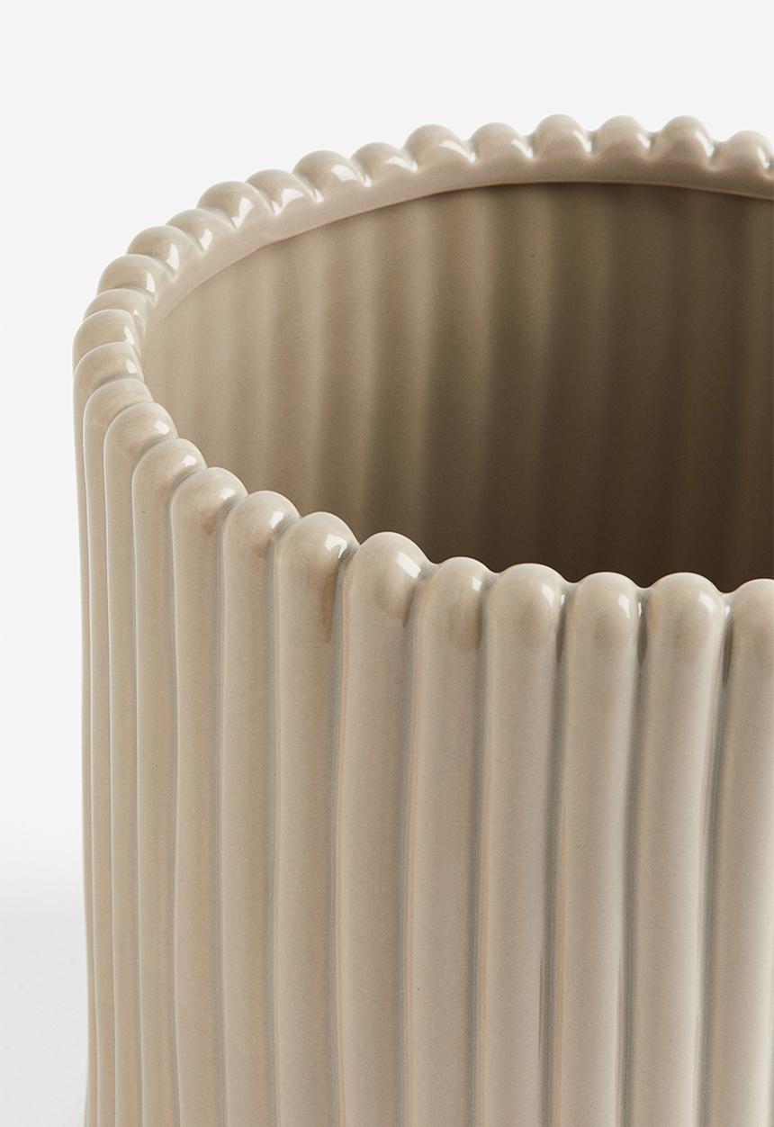 H&M - Large stoneware plant pot - beige