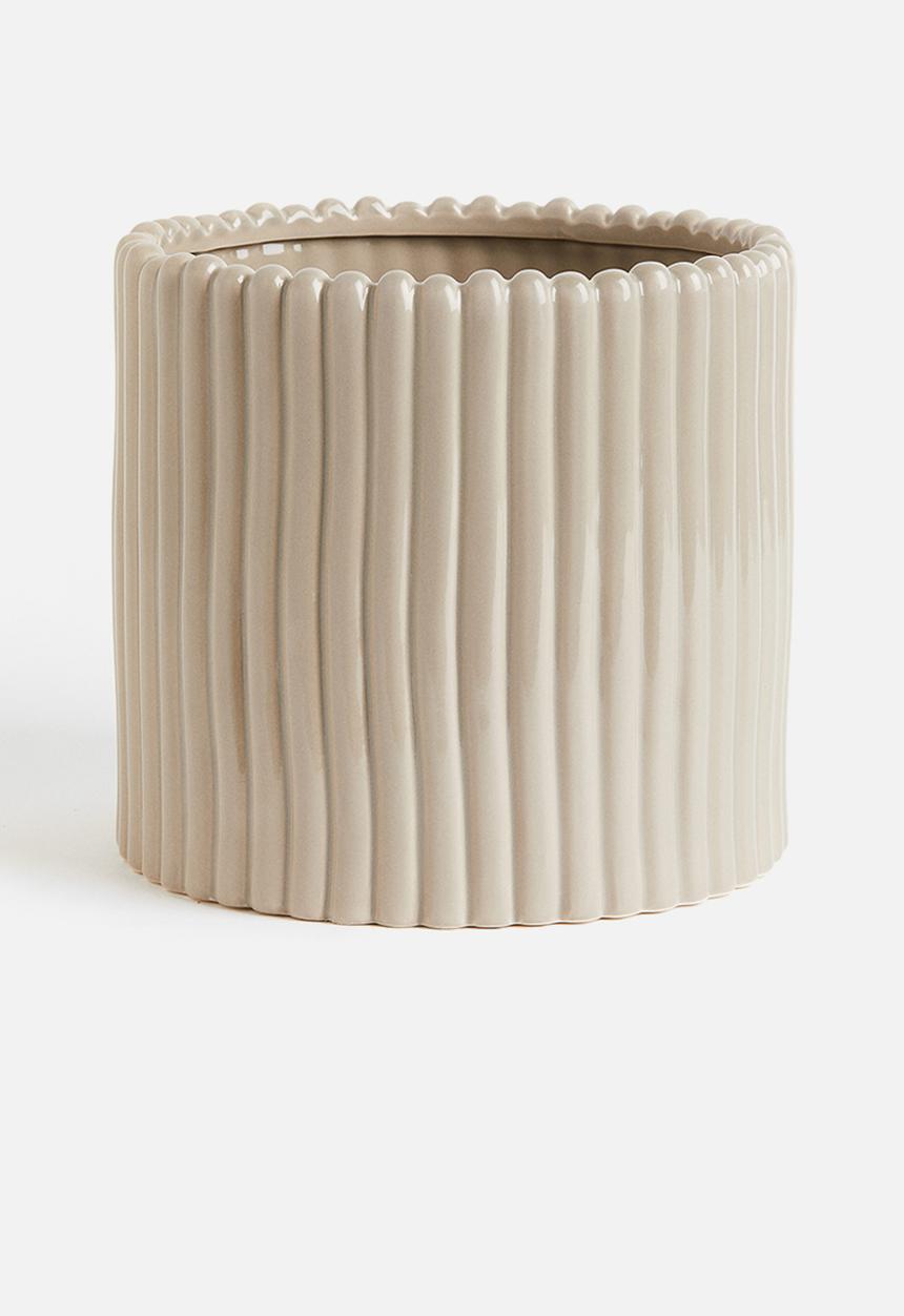 H&M - Large stoneware plant pot - beige