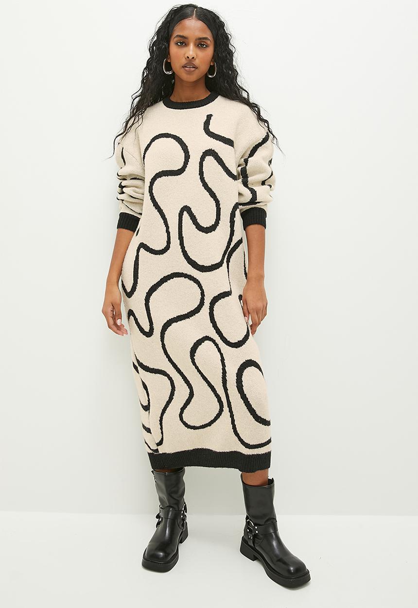 Superbalist - Soft touch midi knitwear dress  - cream & ecru