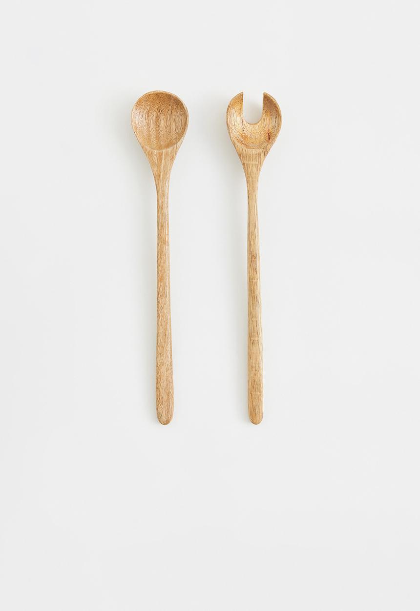 H&M - Wooden salad servers - beige
