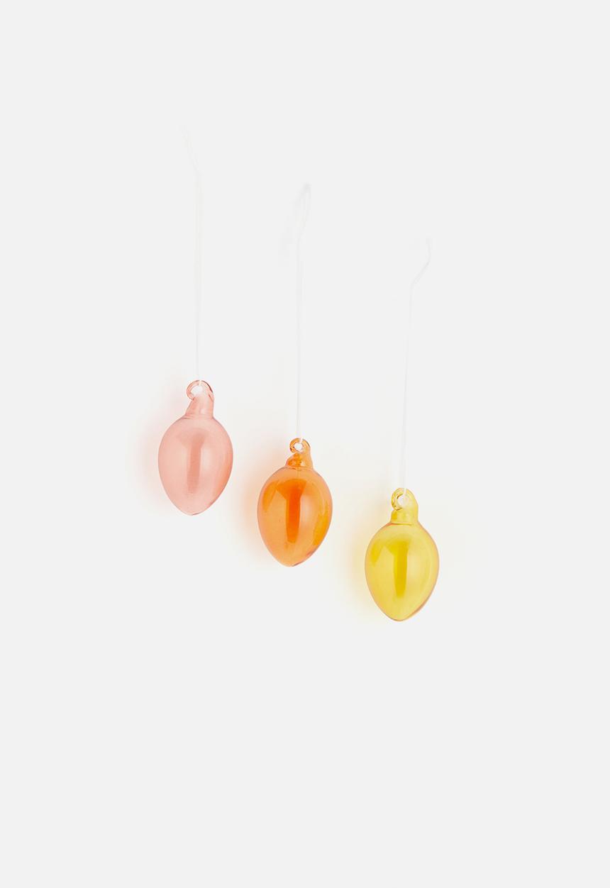 H&M - 3 pack glass decorations - multi