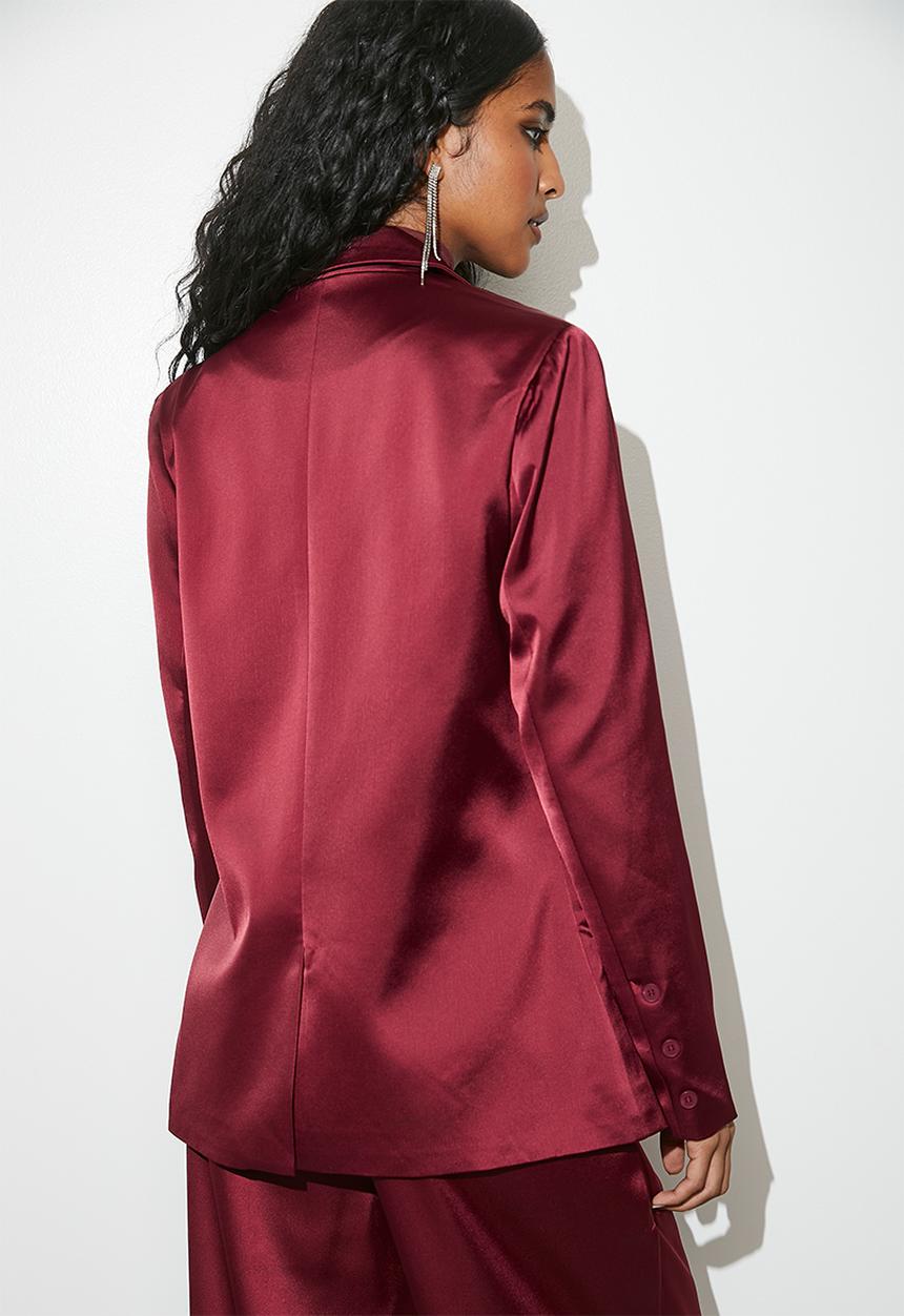 VELVET - Co-ord elegant blazer - burgundy