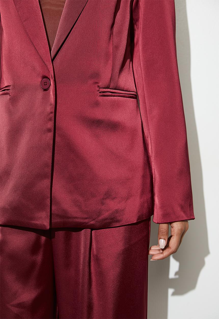 VELVET - Co-ord elegant blazer - burgundy