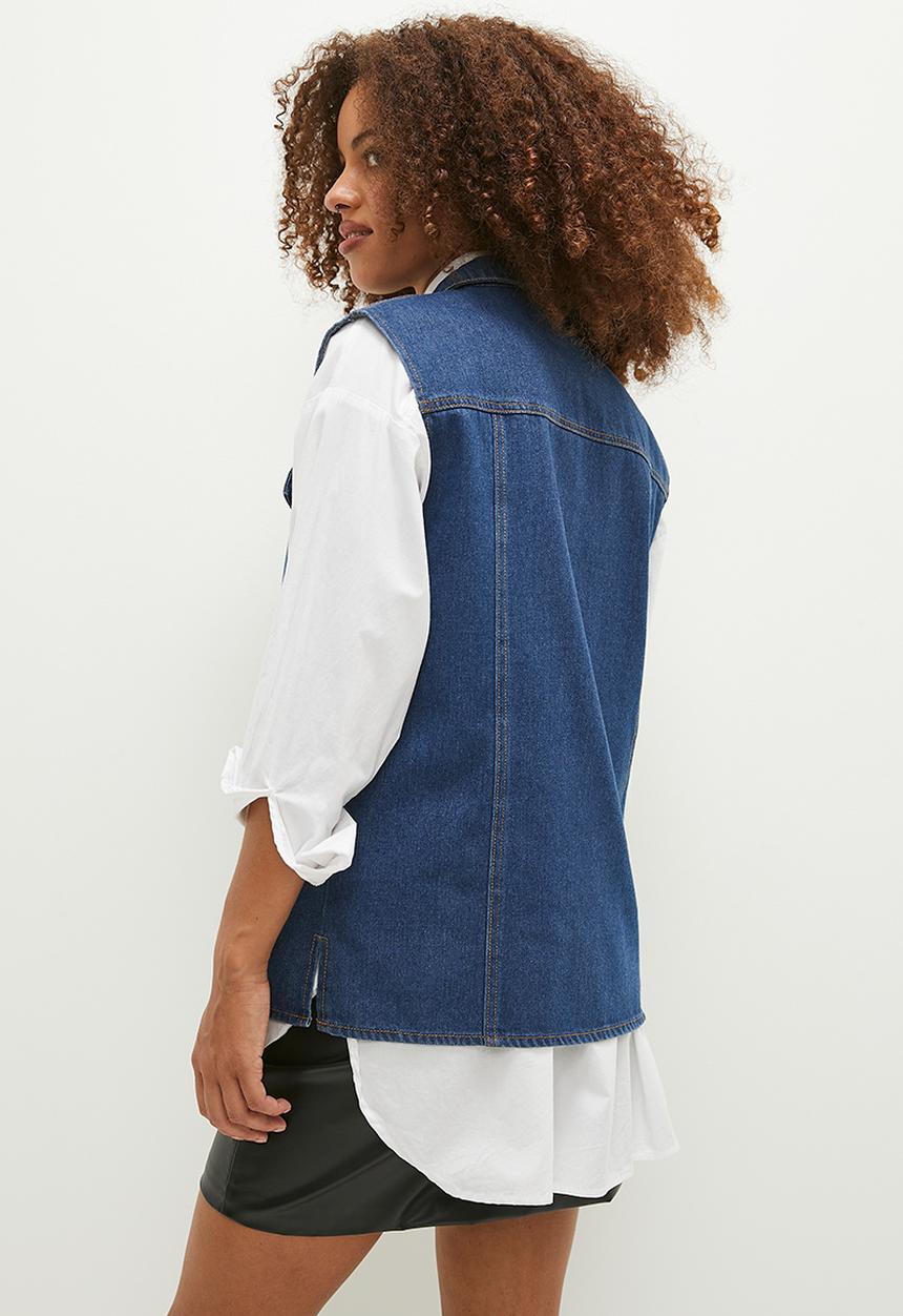 Blake - Denim gilet - mid blue