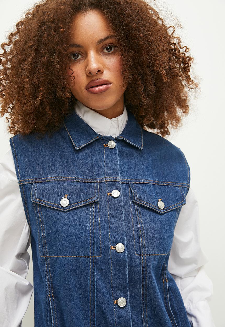 Blake - Denim gilet - mid blue