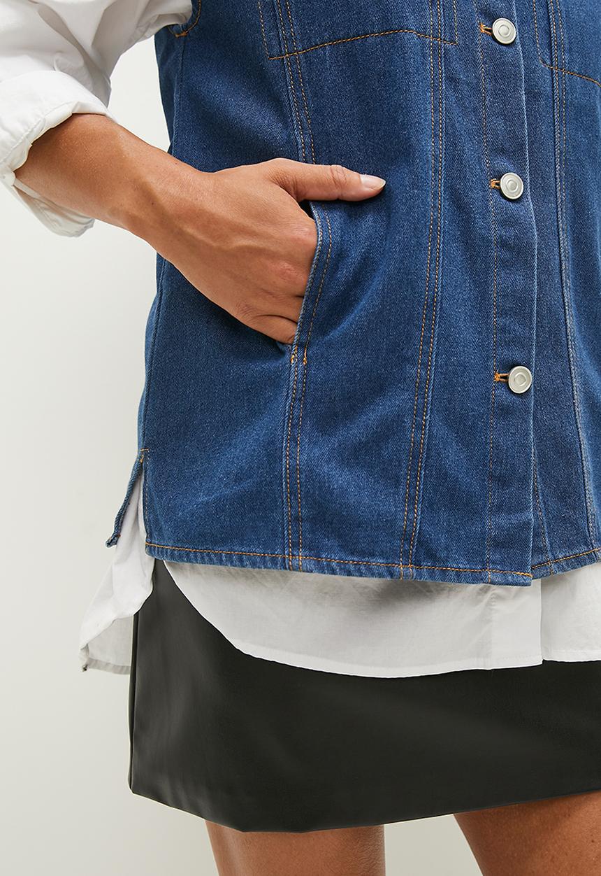 Blake - Denim gilet - mid blue