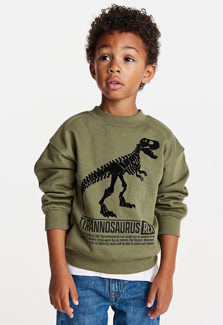 H&M - Oversized sweatshirt - khaki green/t. rex