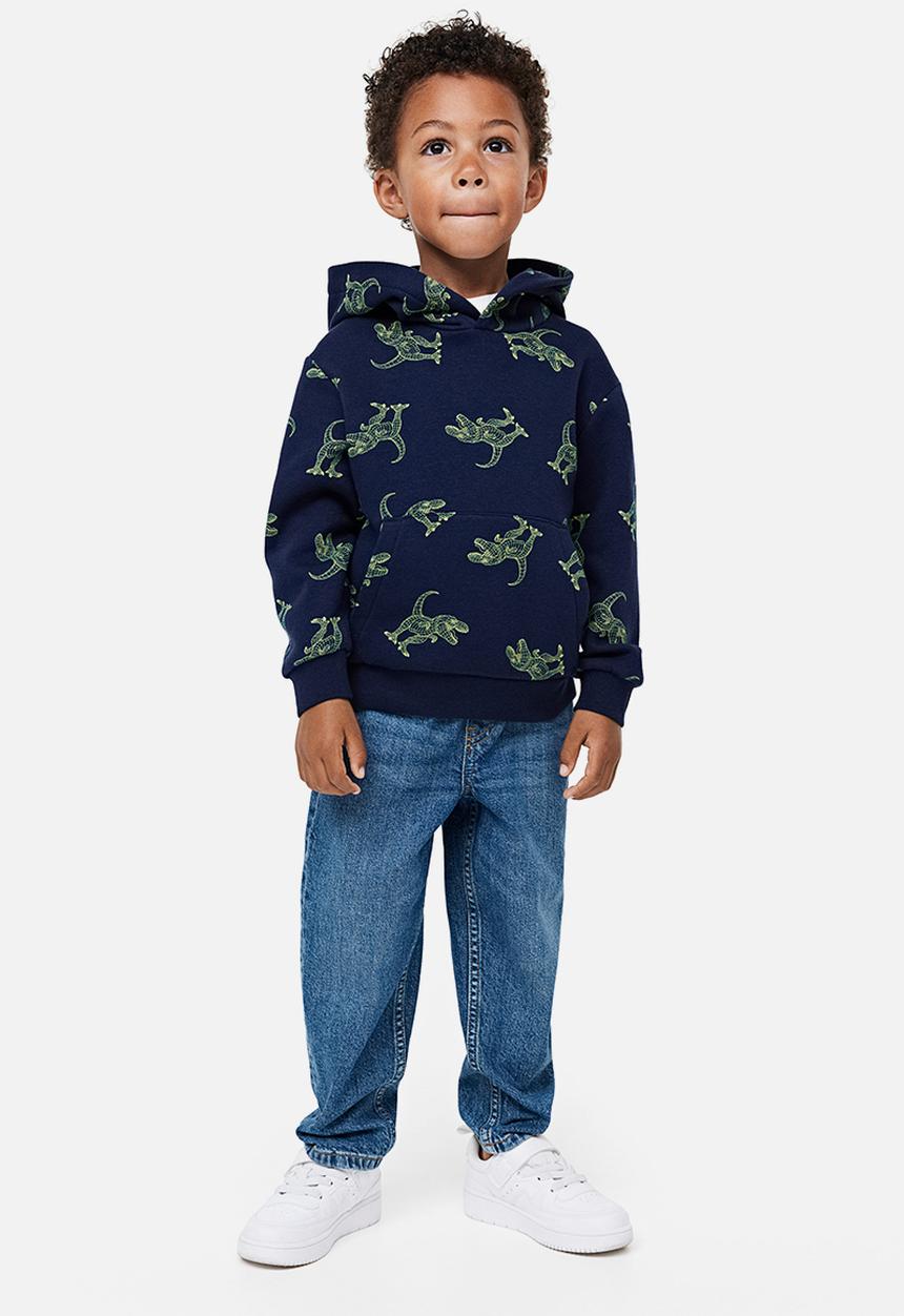 H&M - Hoodie - dark blue/dinosaurs