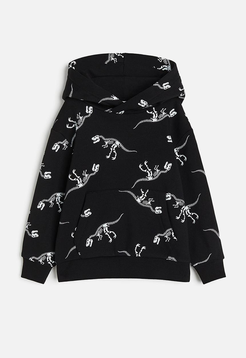 H&M - Hoodie - black/dinosaurs