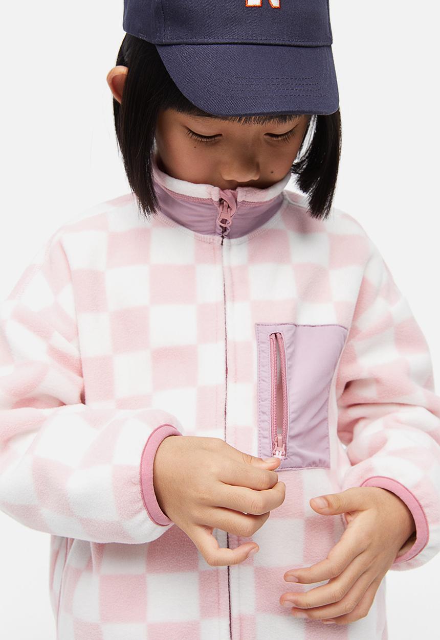 H&M - Patterned fleece jacket - pink,multi