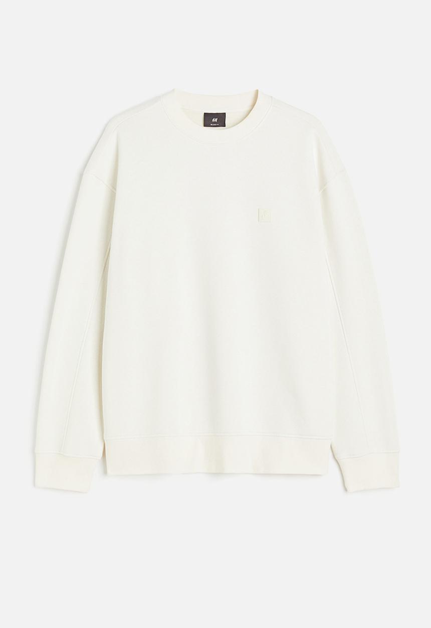 H&M - Relaxed fit appliquéd sweatshirt - cream 