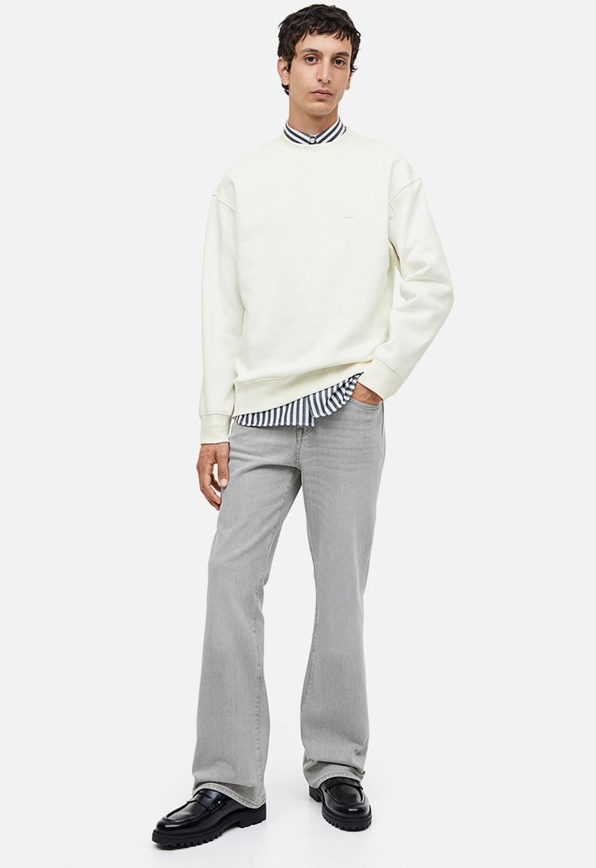 H&M - Relaxed fit appliquéd sweatshirt - cream 