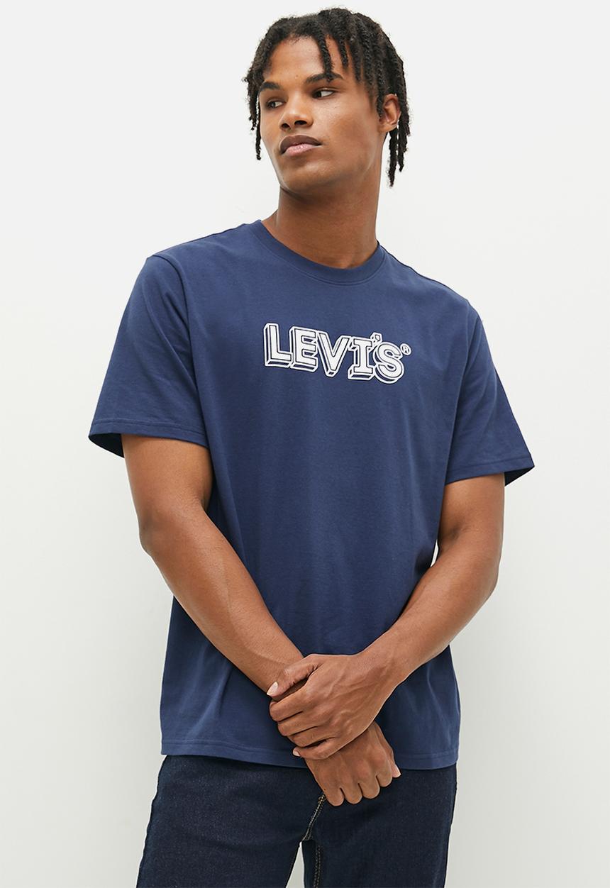 Levi’s® - Short sleeve relaxed fit tee - drop shadow headline logo naval academy