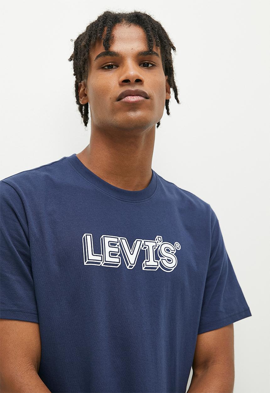 Levi’s® - Short sleeve relaxed fit tee - drop shadow headline logo naval academy