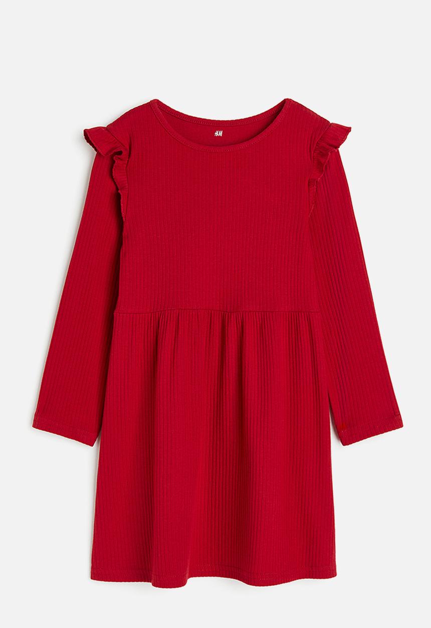 H&M - Ribbed jersey dress - red