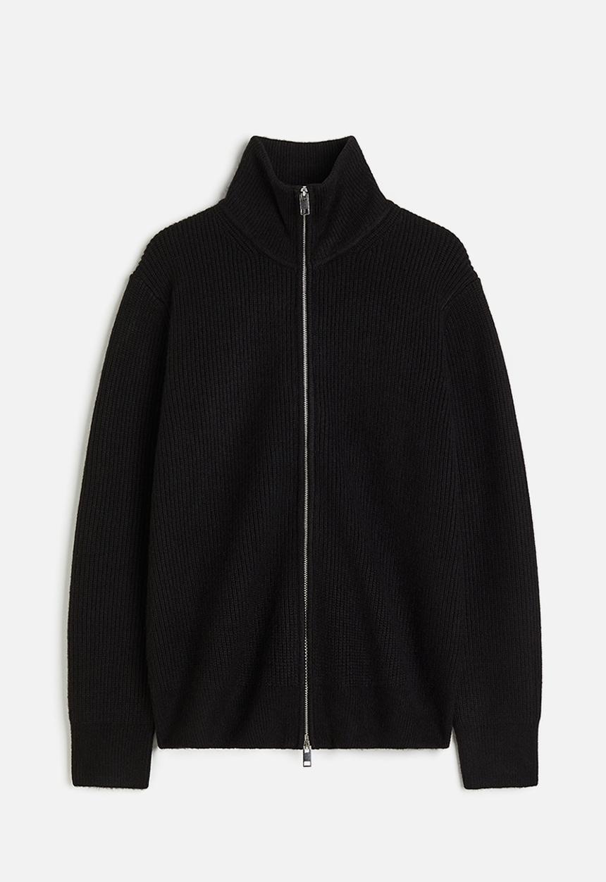 H&M - Regular fit cable-knit cardigan - black