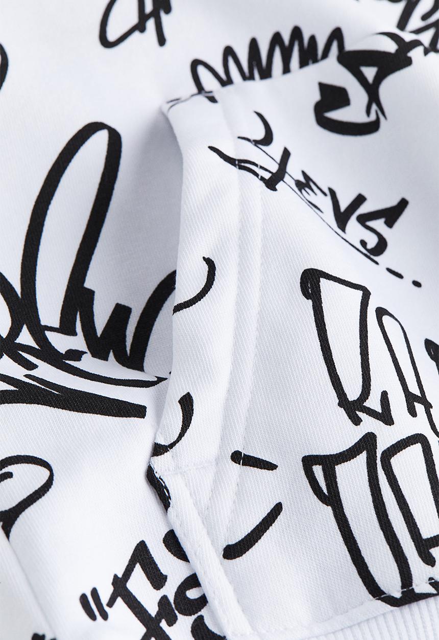 H&M - Printed hoodie - white & patterned