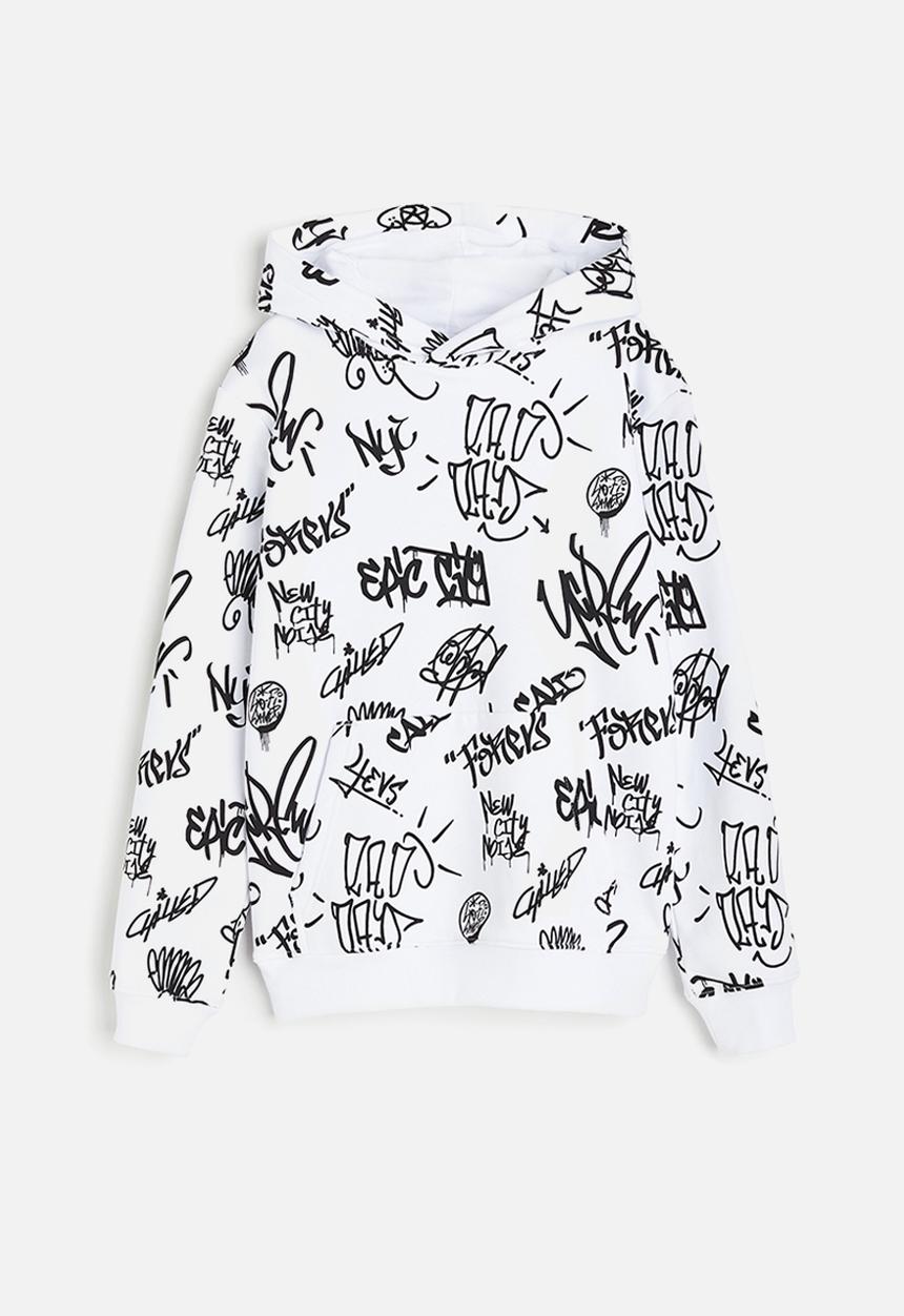 H&M - Printed hoodie - white & patterned