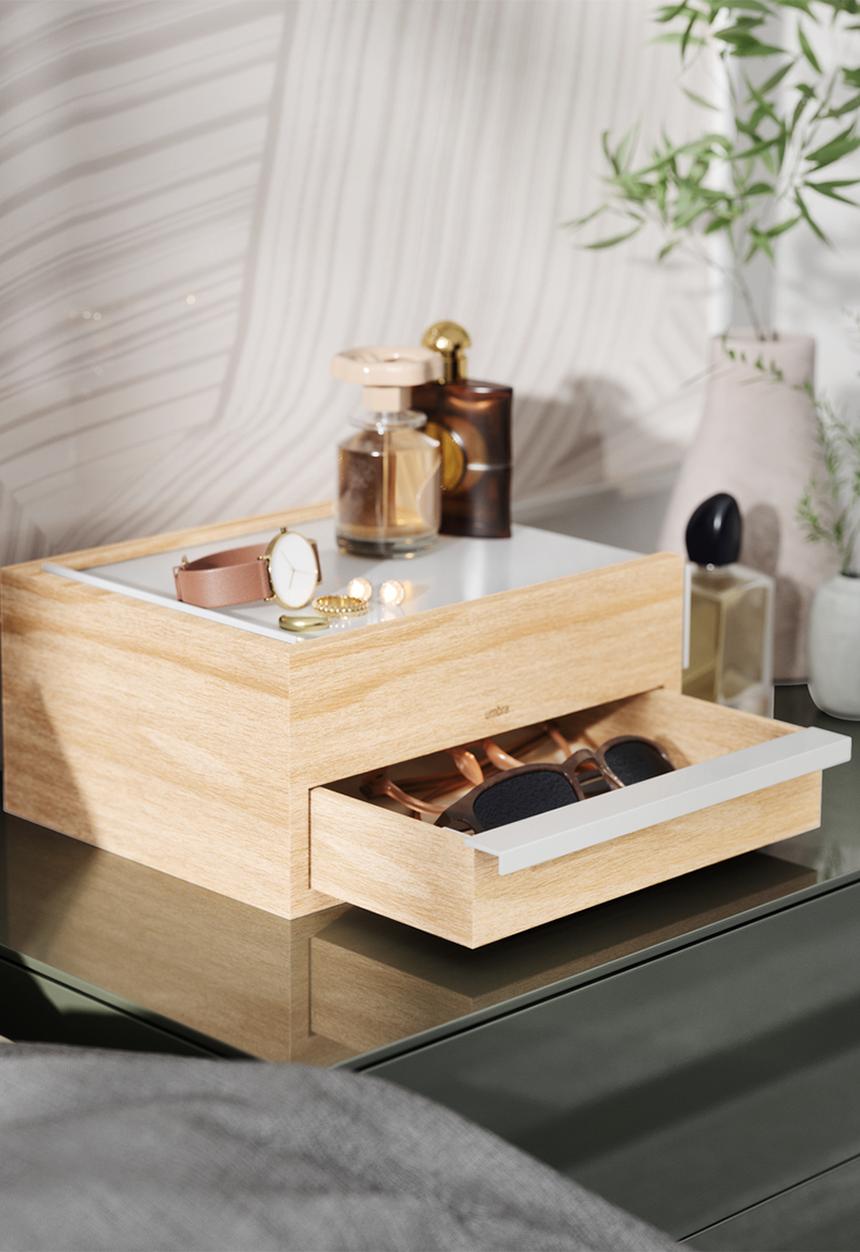 Umbra - Stowit jewellery box - white & natural