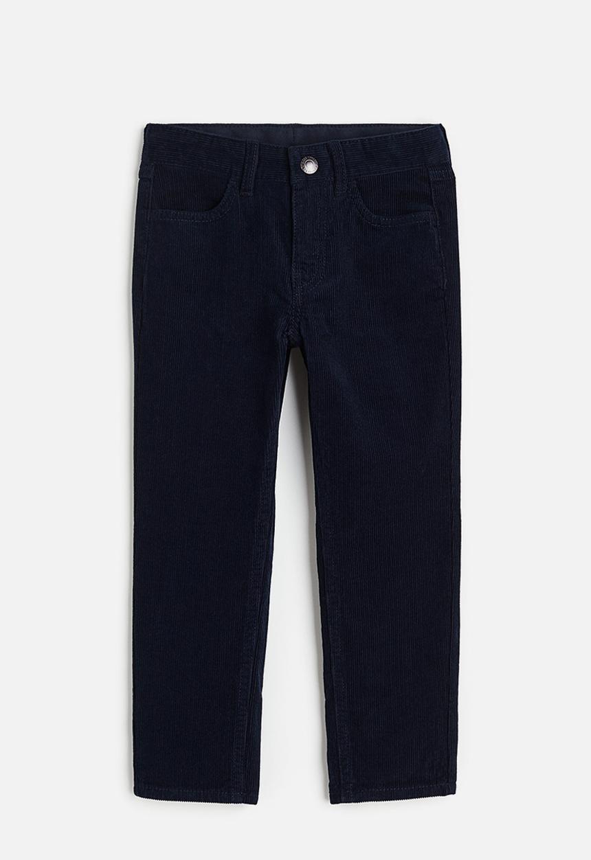 H&M - Slim fit corduroy trousers - navy blue
