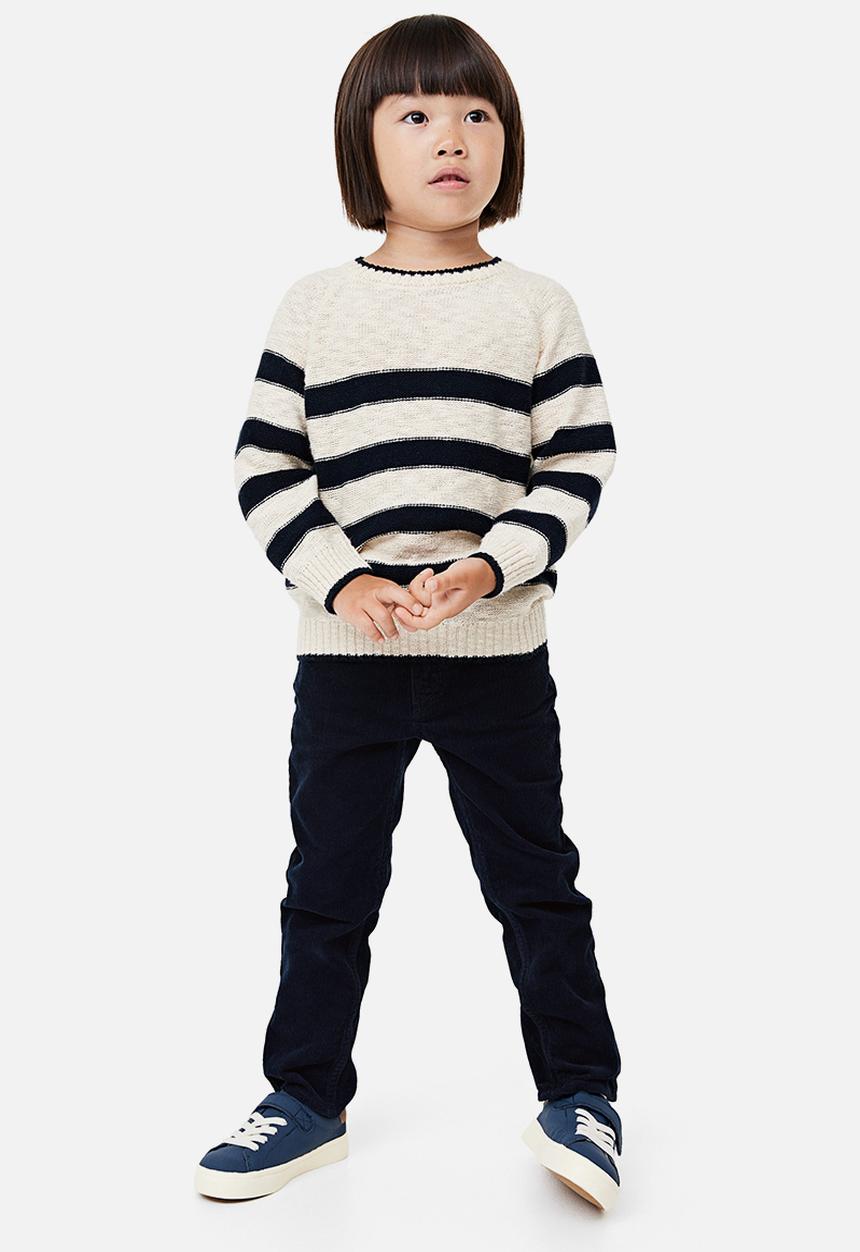 H&M - Slim fit corduroy trousers - navy blue