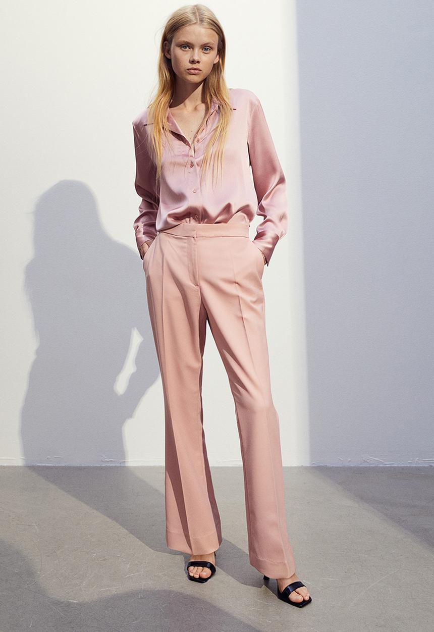 H&M - Pointed-collar shirt - powder pink