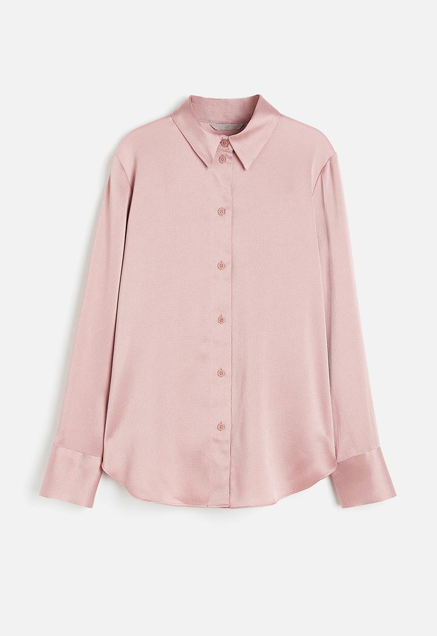H&M - Pointed-collar shirt - powder pink
