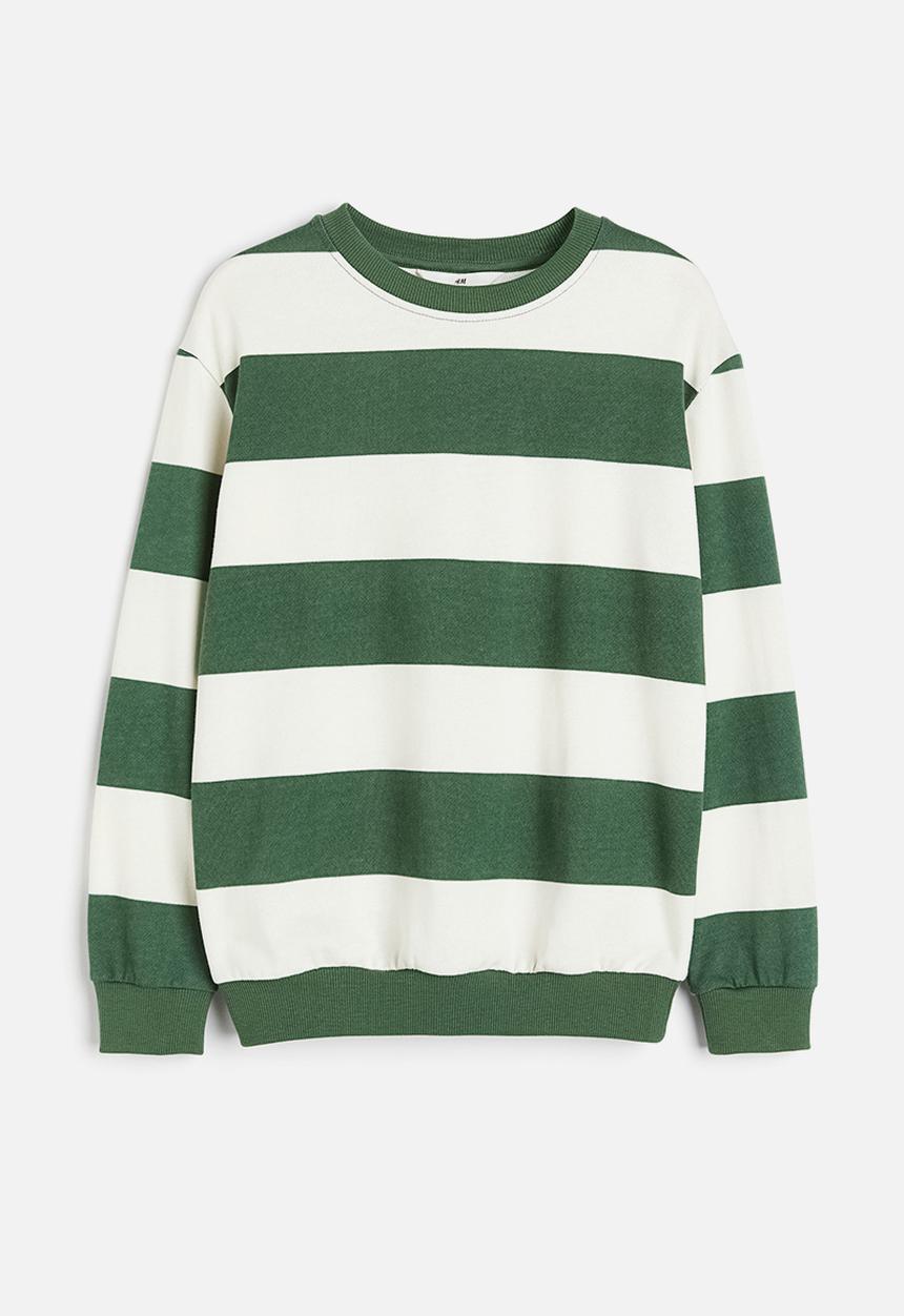 H&M - Printed sweatshirt - green & white 
