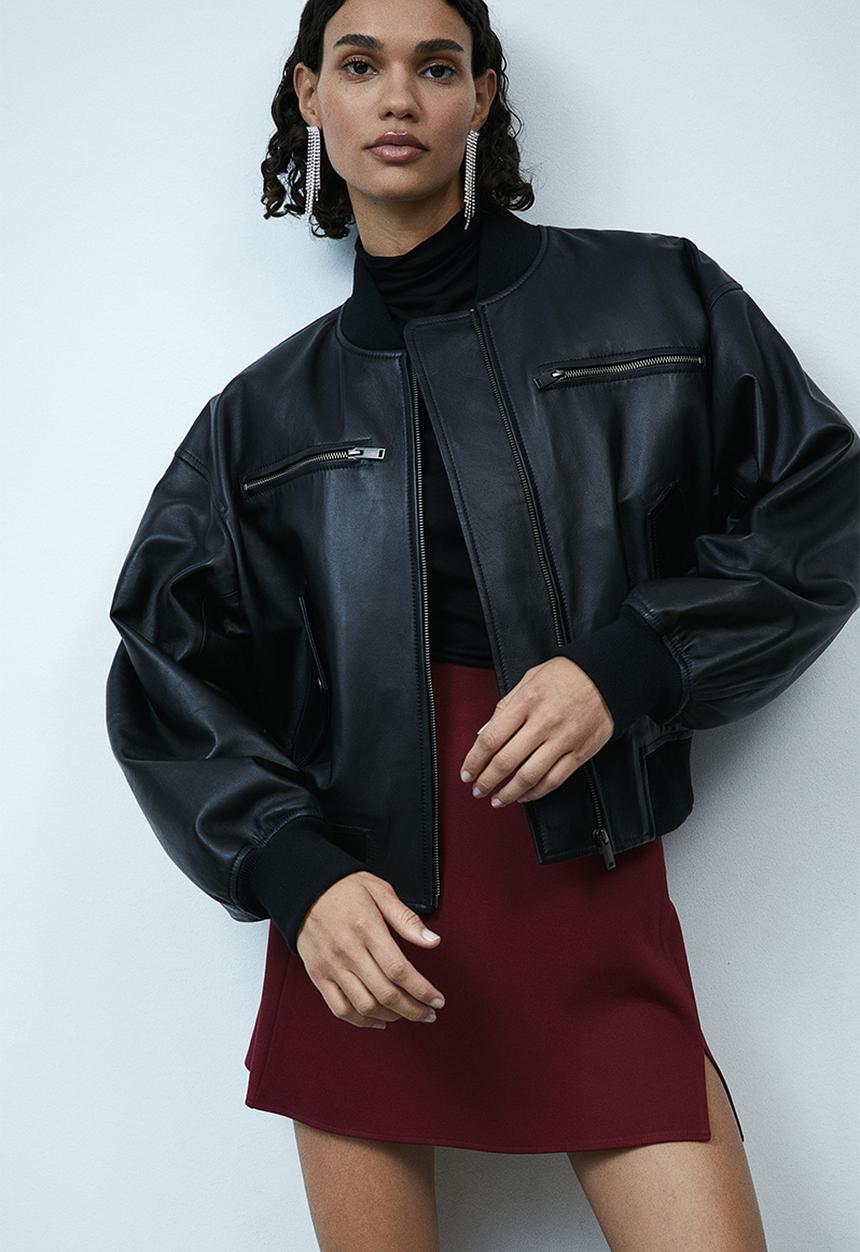 H&M - Jersey mini skirt - dark red