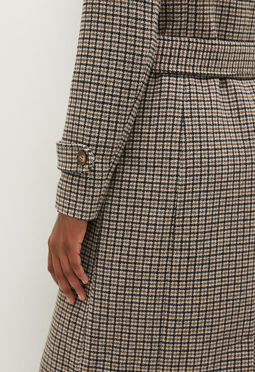 Pringle of Scotland - Haley houndstooth coat - brown