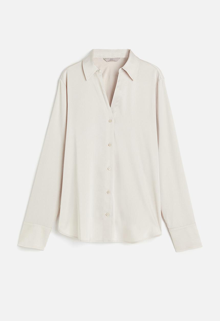 H&M - V-neck blouse - light beige 