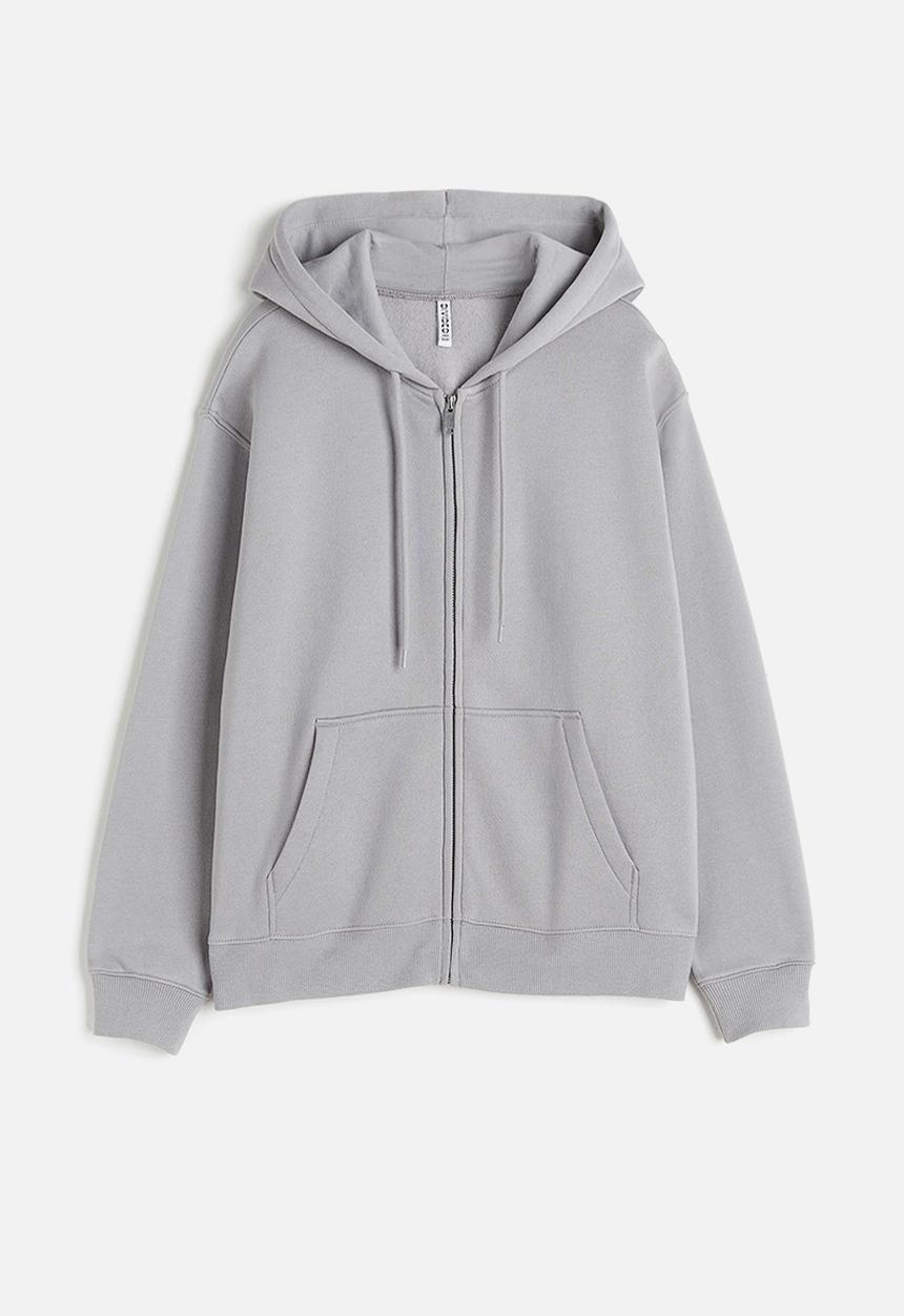H&M - Zip-through hoodie - light grey