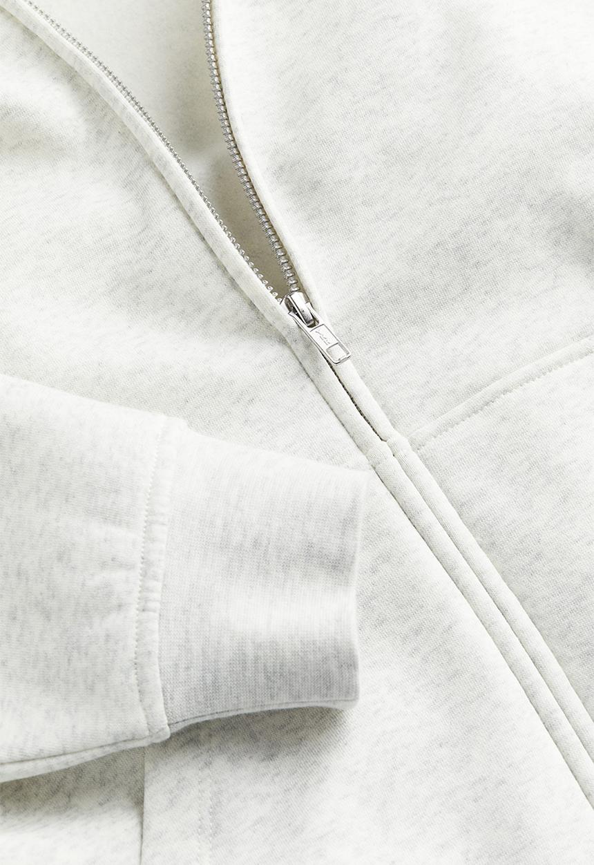 H&M - Oversized zip-through hoodie - light grey marl