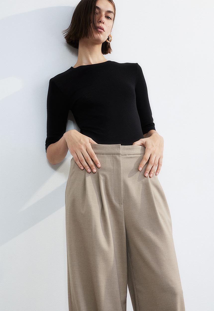 H&M - Wide trousers - beige