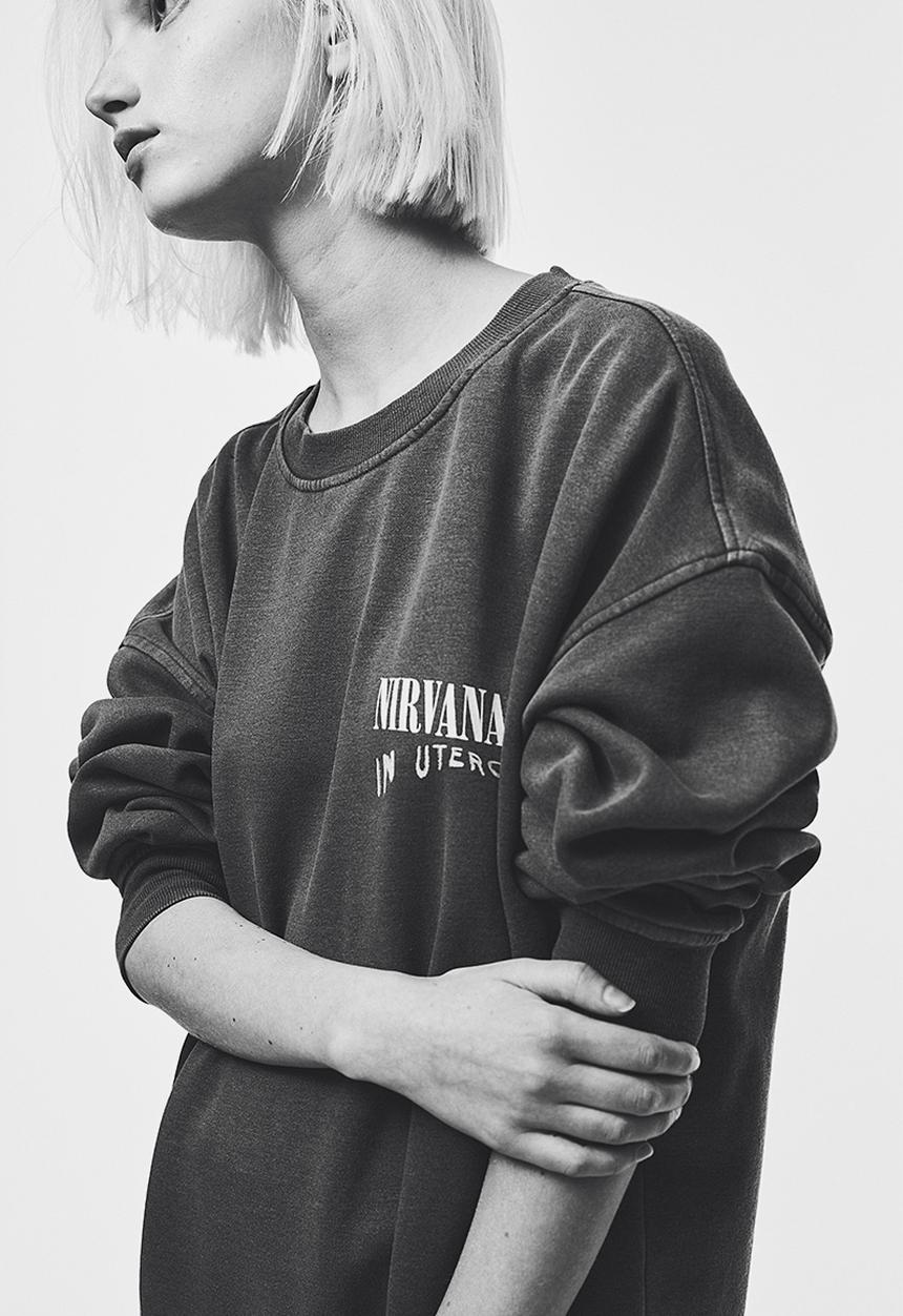 H&M - Oversized printed sweatshirt - dark grey/nirvana