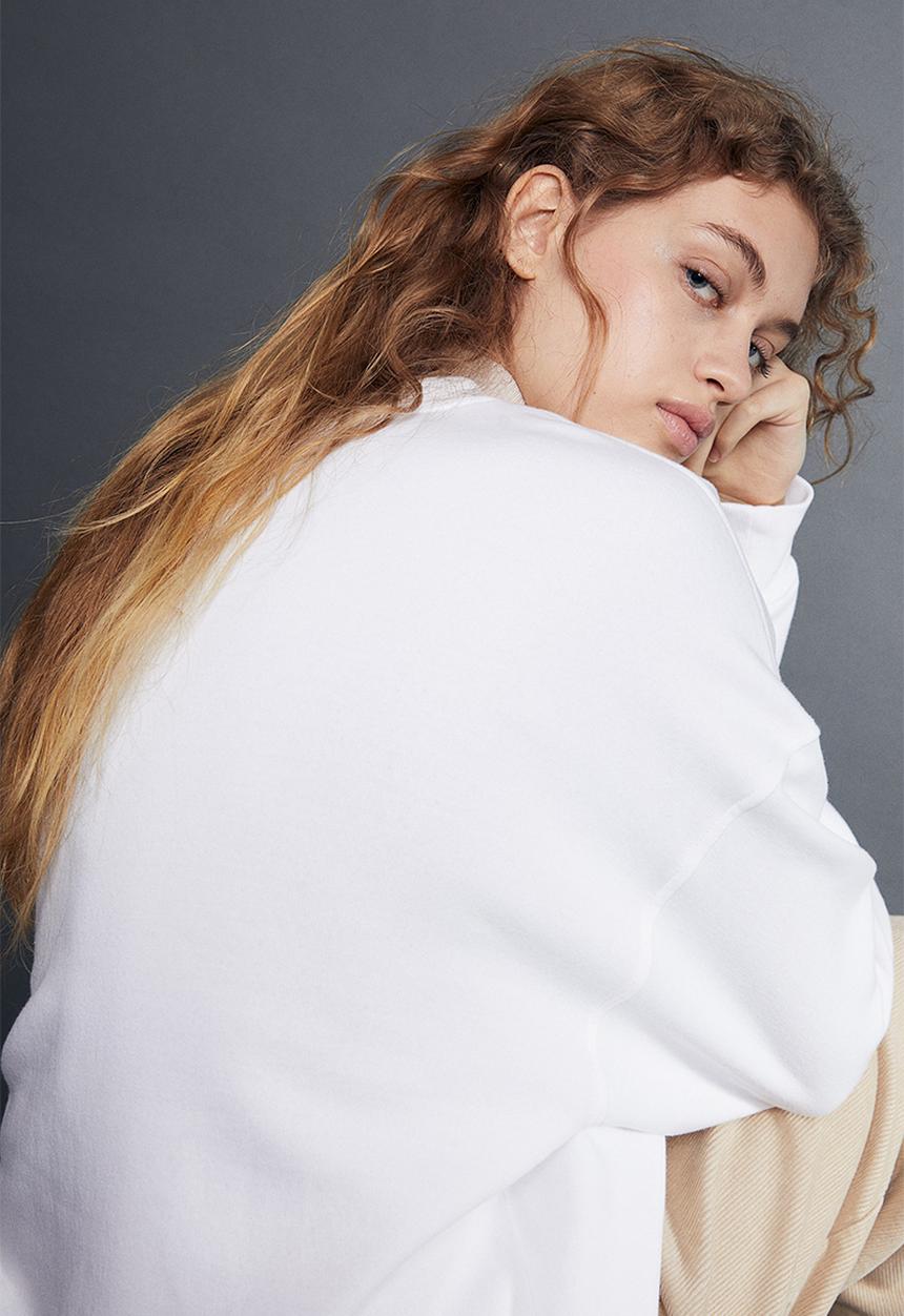 H&M - Oversized motif-detail sweatshirt - white/oregon