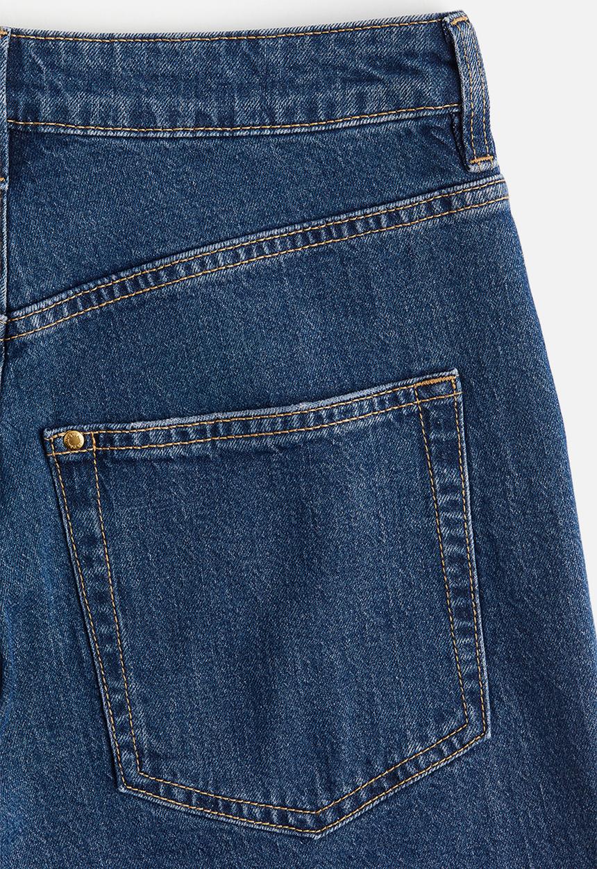 H&M - Curvy fit wide high cropped jeans - denim blue