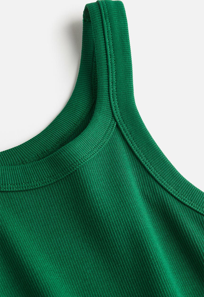 H&M - Ribbed vest top - green