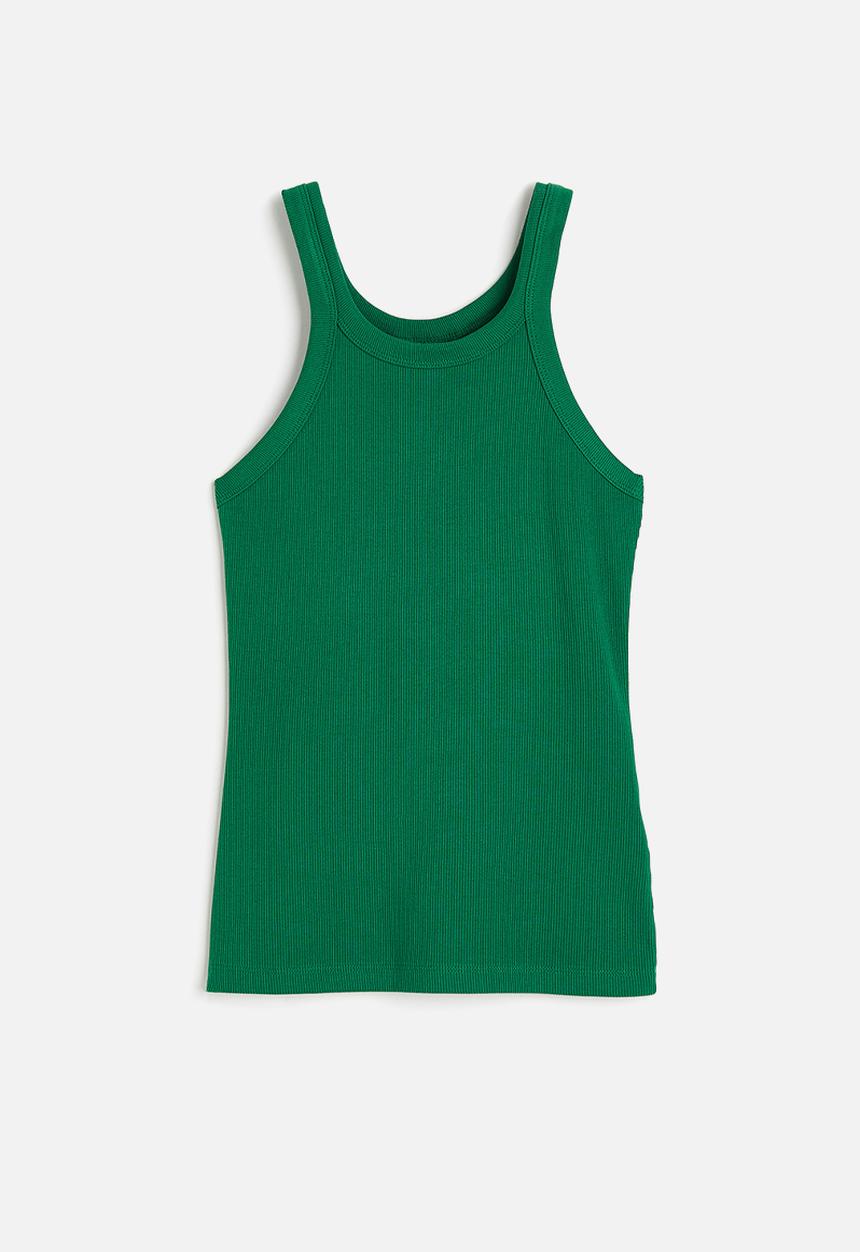 H&M - Ribbed vest top - green