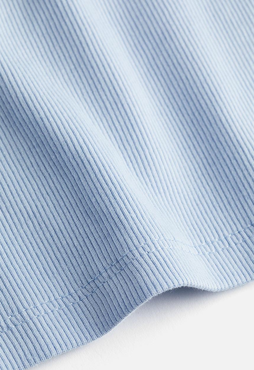 H&M - Ribbed t-shirt - light blue