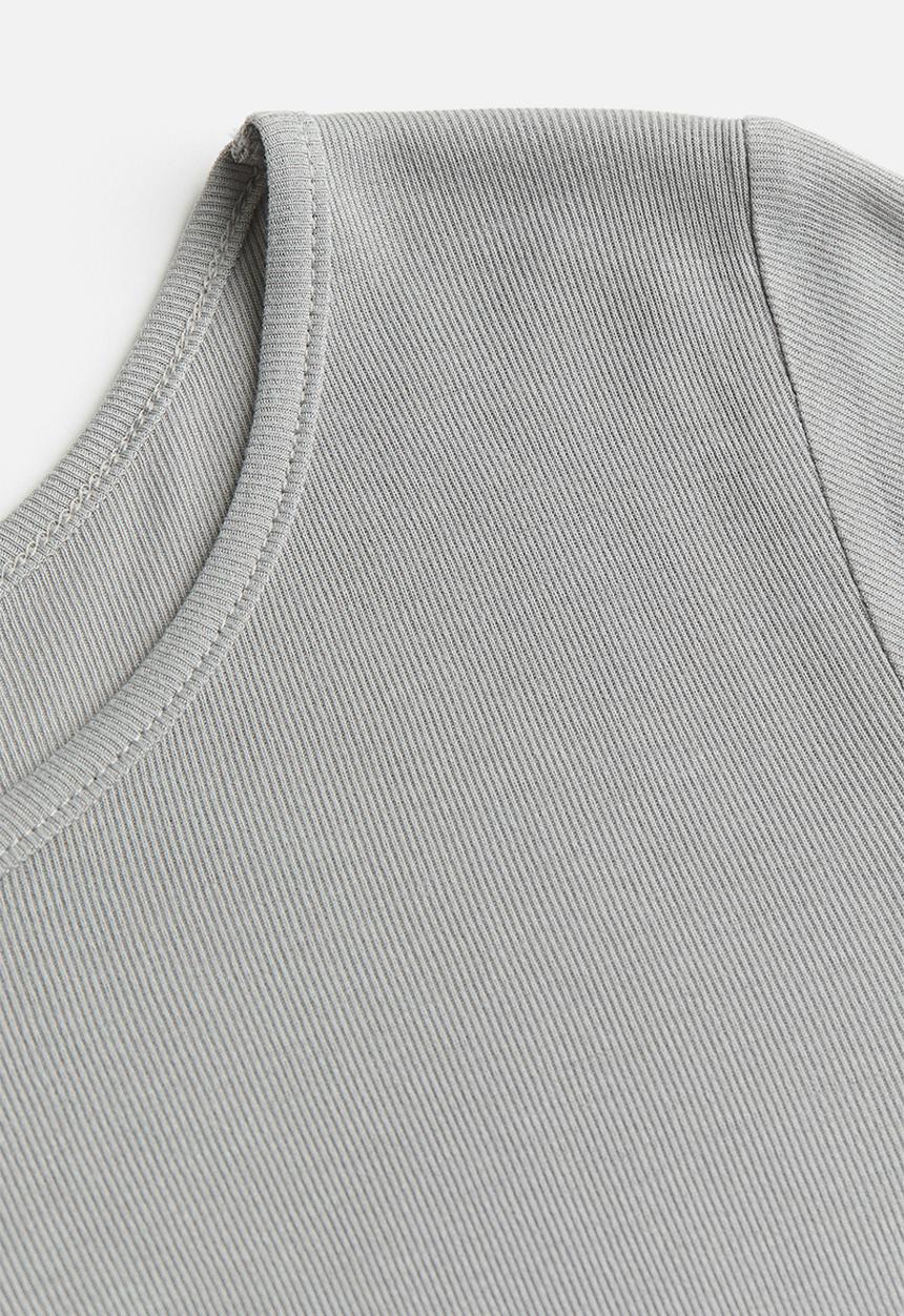 H&M - Ribbed t-shirt - grey