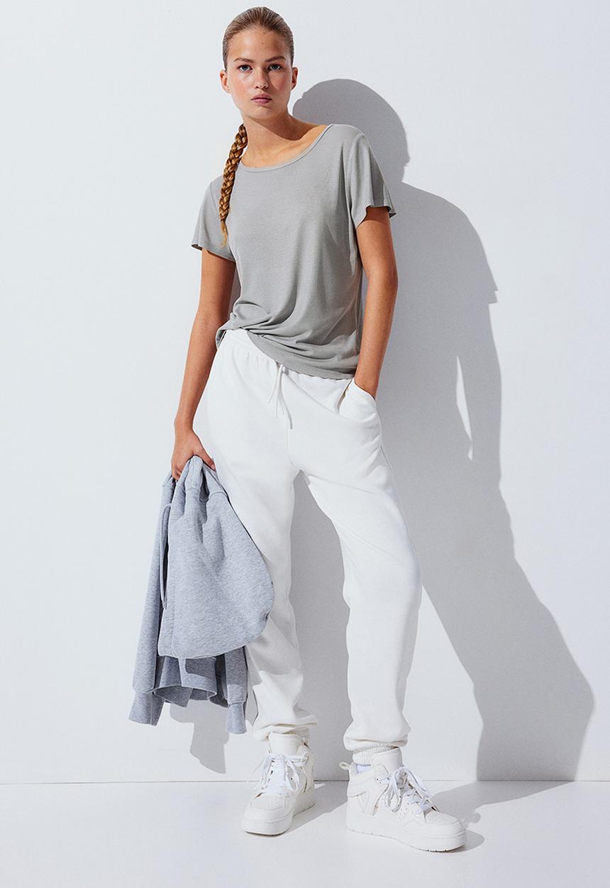 H&M - Ribbed t-shirt - grey