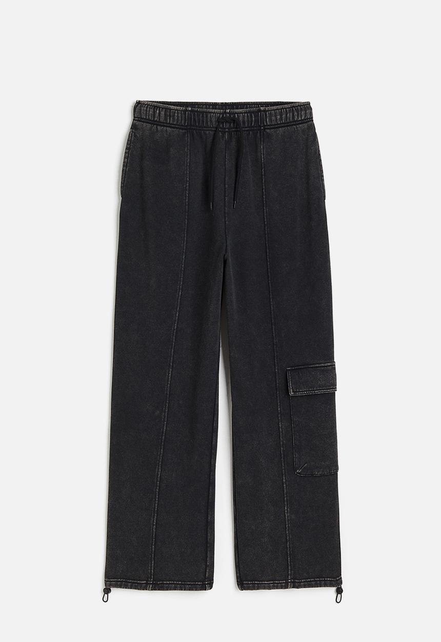 H&M - Cargo sweatpants - black/washed out