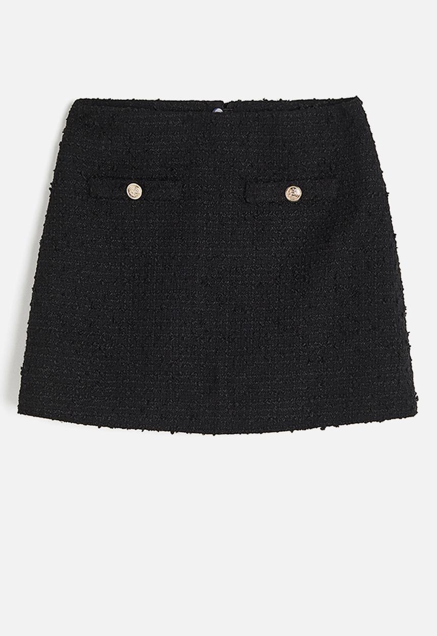 H&M - Bouclé mini skirt - black